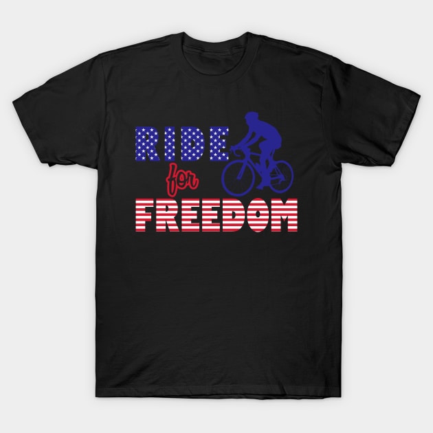 Cool Freedom Loving American Cyclist Gift For Cyclist T-Shirt by BoggsNicolas